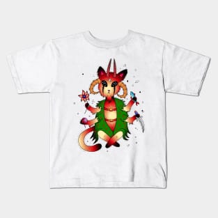 Baphomet demonic cat Kids T-Shirt